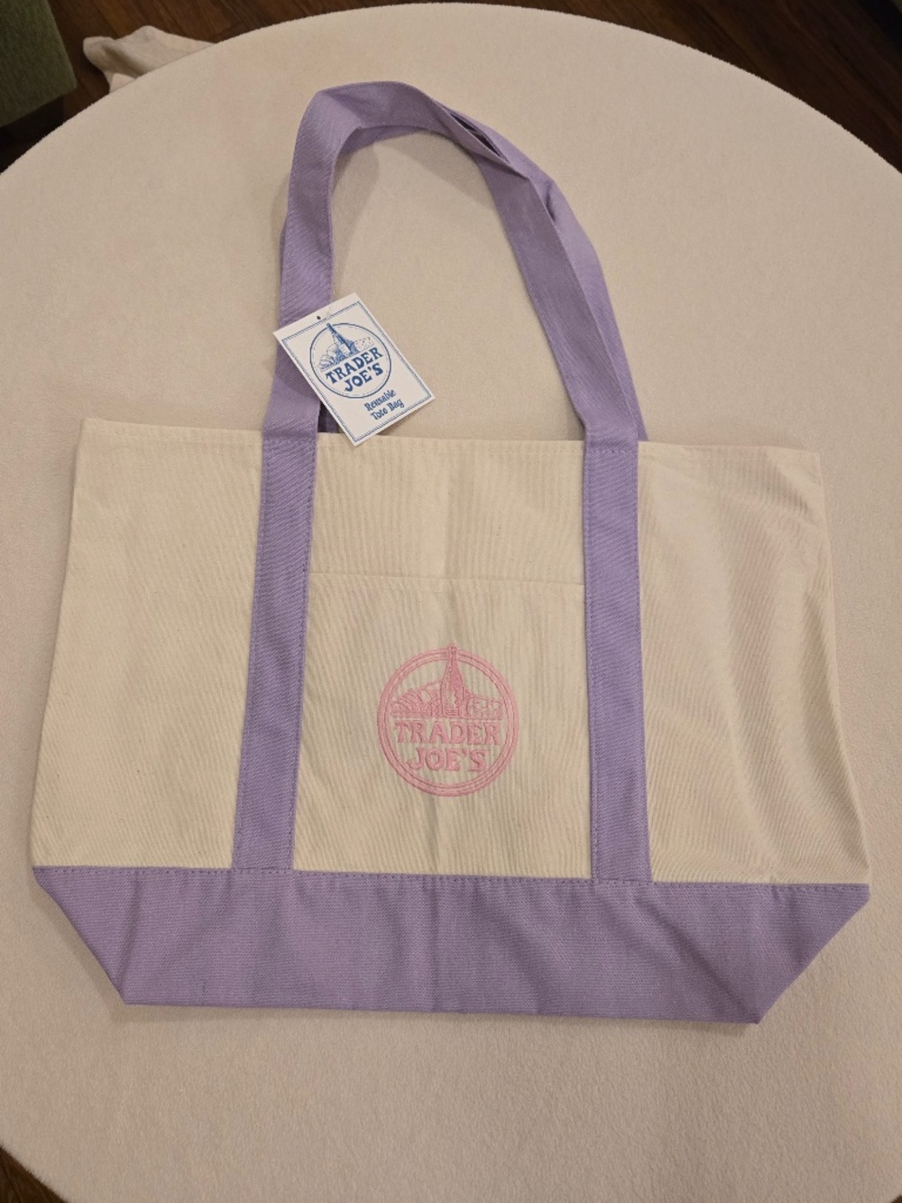 Trader Joe's tote limited edition big size pastel lavender